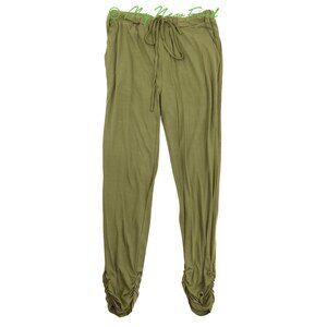 Harlowe & Graham Ankle Lounge Comfort Pants Size S Ruched Green NEW Tag B26